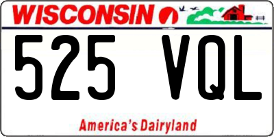 WI license plate 525VQL