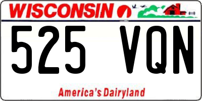 WI license plate 525VQN