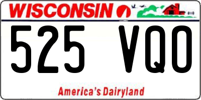 WI license plate 525VQO