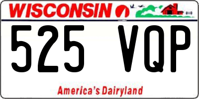 WI license plate 525VQP