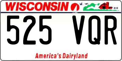 WI license plate 525VQR