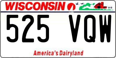 WI license plate 525VQW