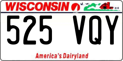 WI license plate 525VQY