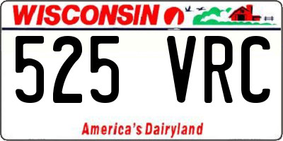 WI license plate 525VRC