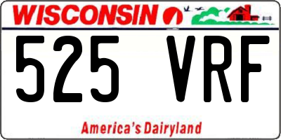 WI license plate 525VRF
