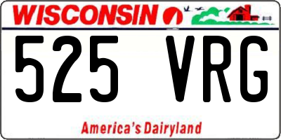 WI license plate 525VRG