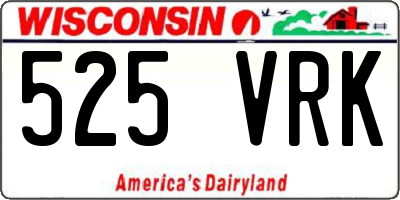 WI license plate 525VRK