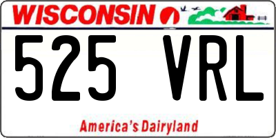 WI license plate 525VRL