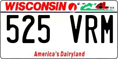 WI license plate 525VRM