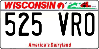 WI license plate 525VRO