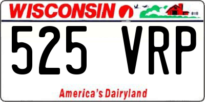 WI license plate 525VRP