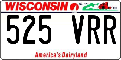 WI license plate 525VRR