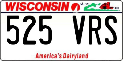 WI license plate 525VRS