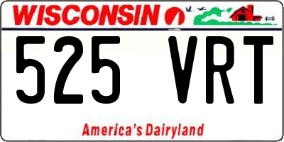 WI license plate 525VRT