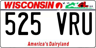 WI license plate 525VRU