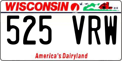WI license plate 525VRW