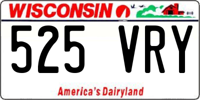 WI license plate 525VRY