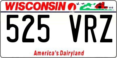 WI license plate 525VRZ
