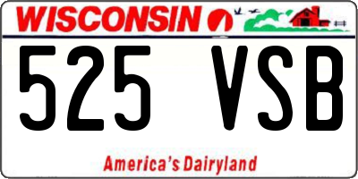 WI license plate 525VSB