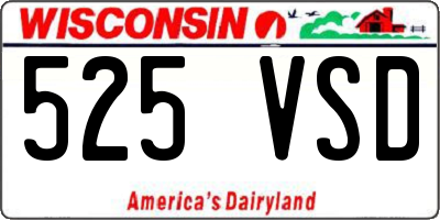 WI license plate 525VSD