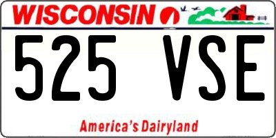 WI license plate 525VSE