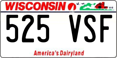 WI license plate 525VSF
