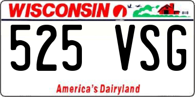 WI license plate 525VSG