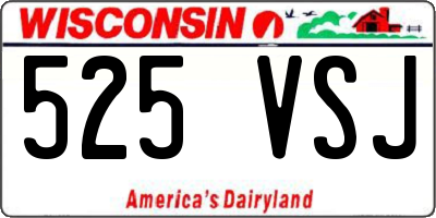 WI license plate 525VSJ