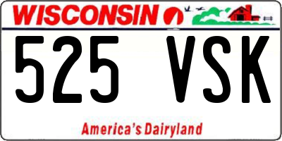 WI license plate 525VSK