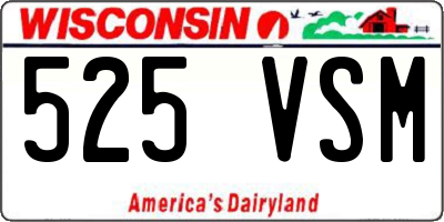 WI license plate 525VSM