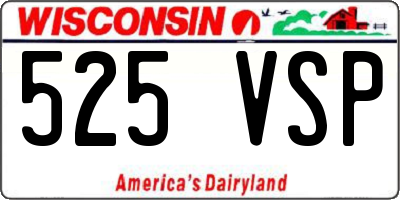 WI license plate 525VSP