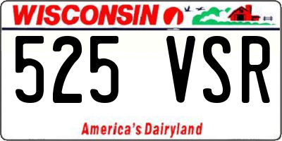 WI license plate 525VSR