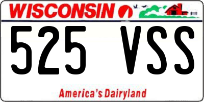 WI license plate 525VSS
