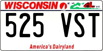 WI license plate 525VST