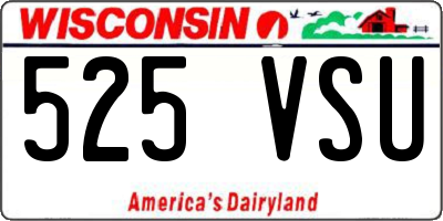 WI license plate 525VSU
