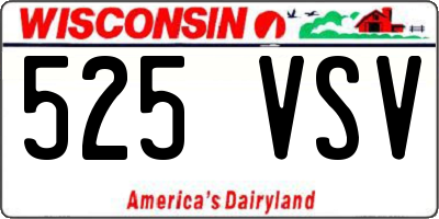 WI license plate 525VSV