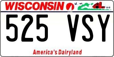 WI license plate 525VSY
