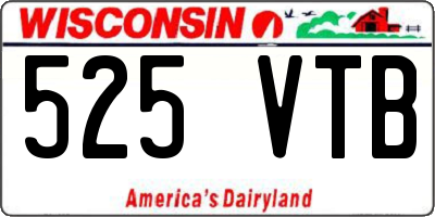 WI license plate 525VTB