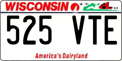 WI license plate 525VTE