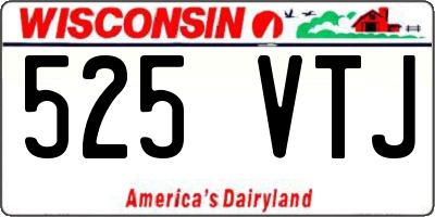 WI license plate 525VTJ