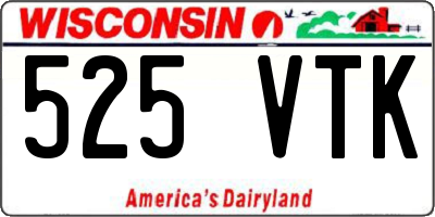 WI license plate 525VTK