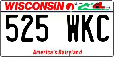 WI license plate 525WKC