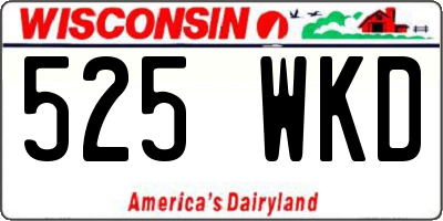 WI license plate 525WKD