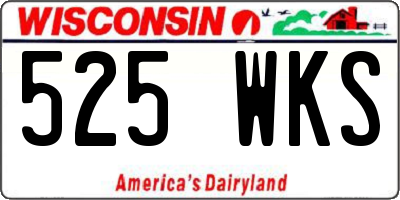 WI license plate 525WKS
