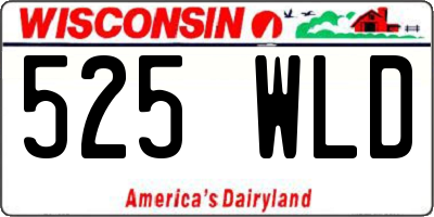 WI license plate 525WLD