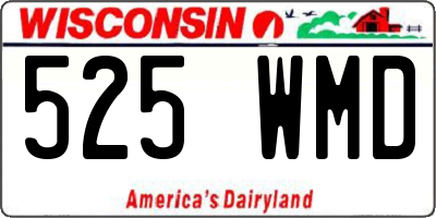 WI license plate 525WMD