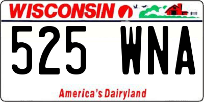 WI license plate 525WNA