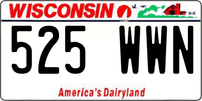 WI license plate 525WWN