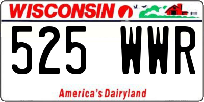 WI license plate 525WWR