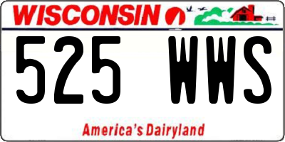 WI license plate 525WWS